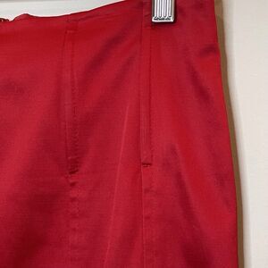 Arden B Pencil Midi Skirt Ribbed Sexy Valentines Day Date Satin Shine Red 8
